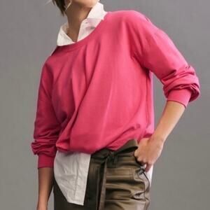 Anthropologie Maeve Womens Twist Front Sweatshirt Small Pink Rose